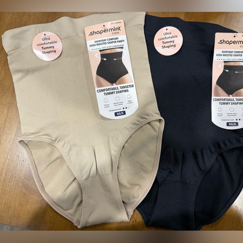 Shapermint Core High-Waisted Shaper Panty in Beige and Black